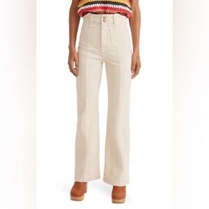 Marine Layer Archive Flare Jeans in Ecru White Size 2